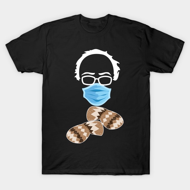 Bernie Sanders Mittens Sitting Inauguration Funny Meme Wearing Mask T-Shirt by MFK_Clothes